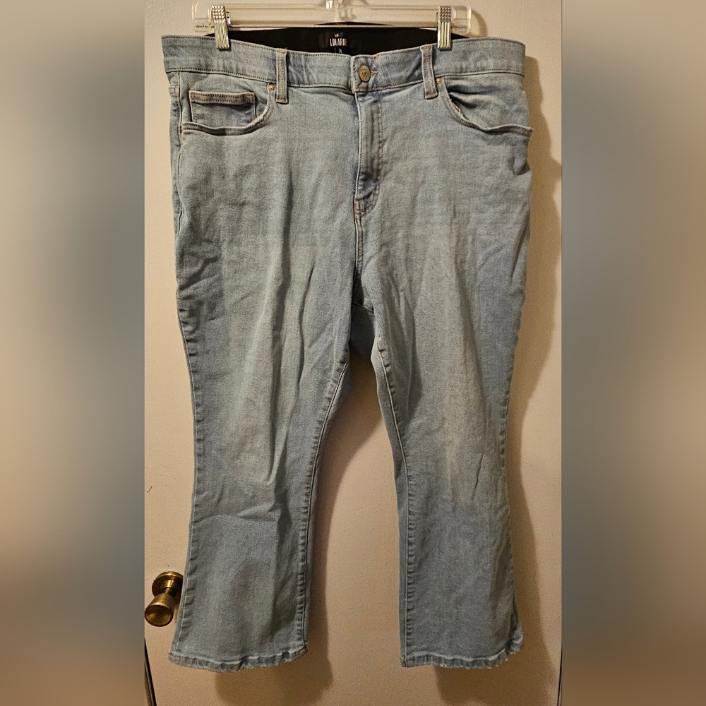 LULAROE Magic‎ Waist Stretch Blue Crop Jeans Women's Size 36